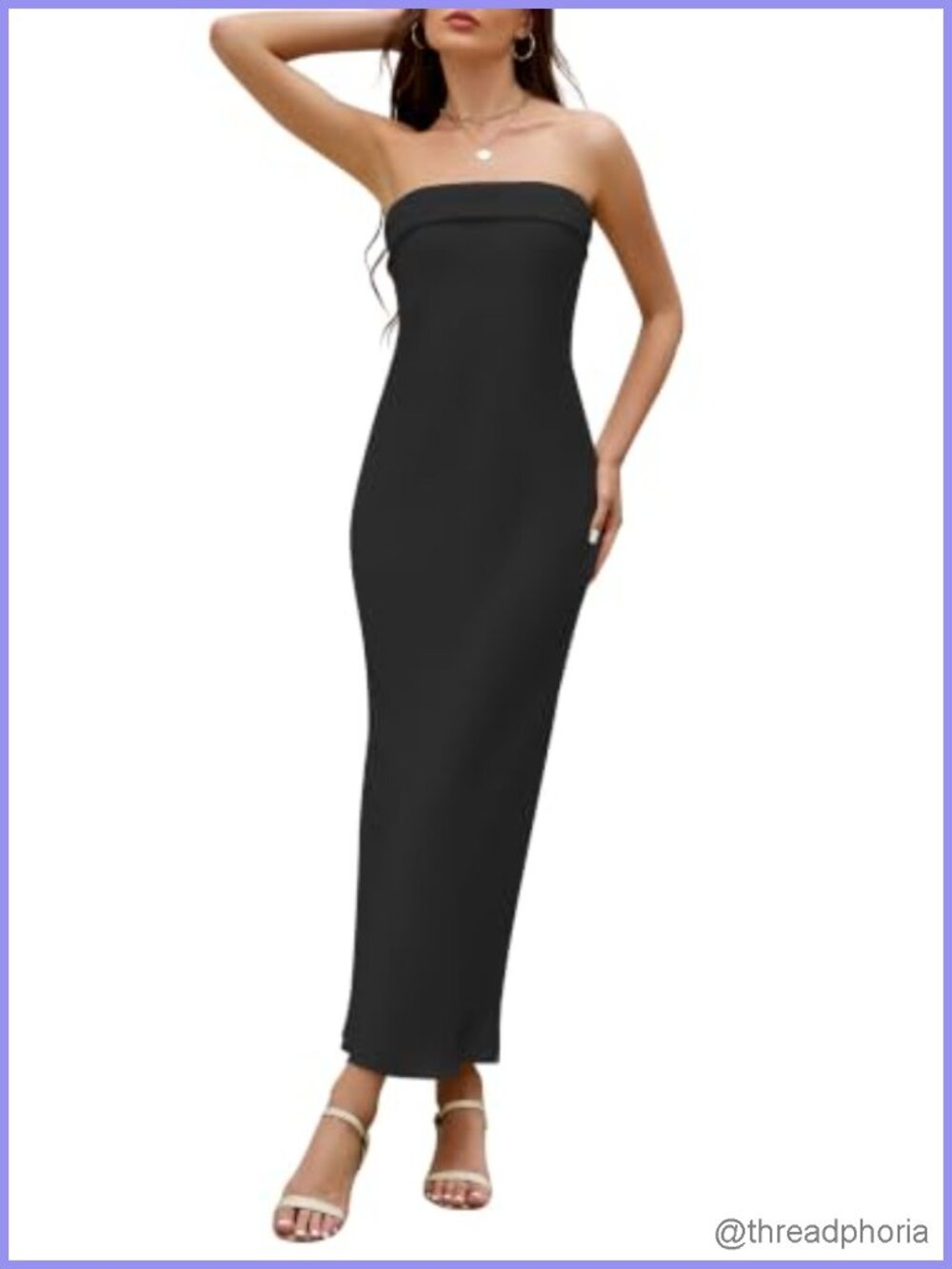 Satin Strapless Backless Bodycon Maxi Dress